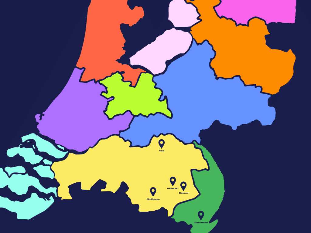 Locaties van Hooglander kantoren in Nederland